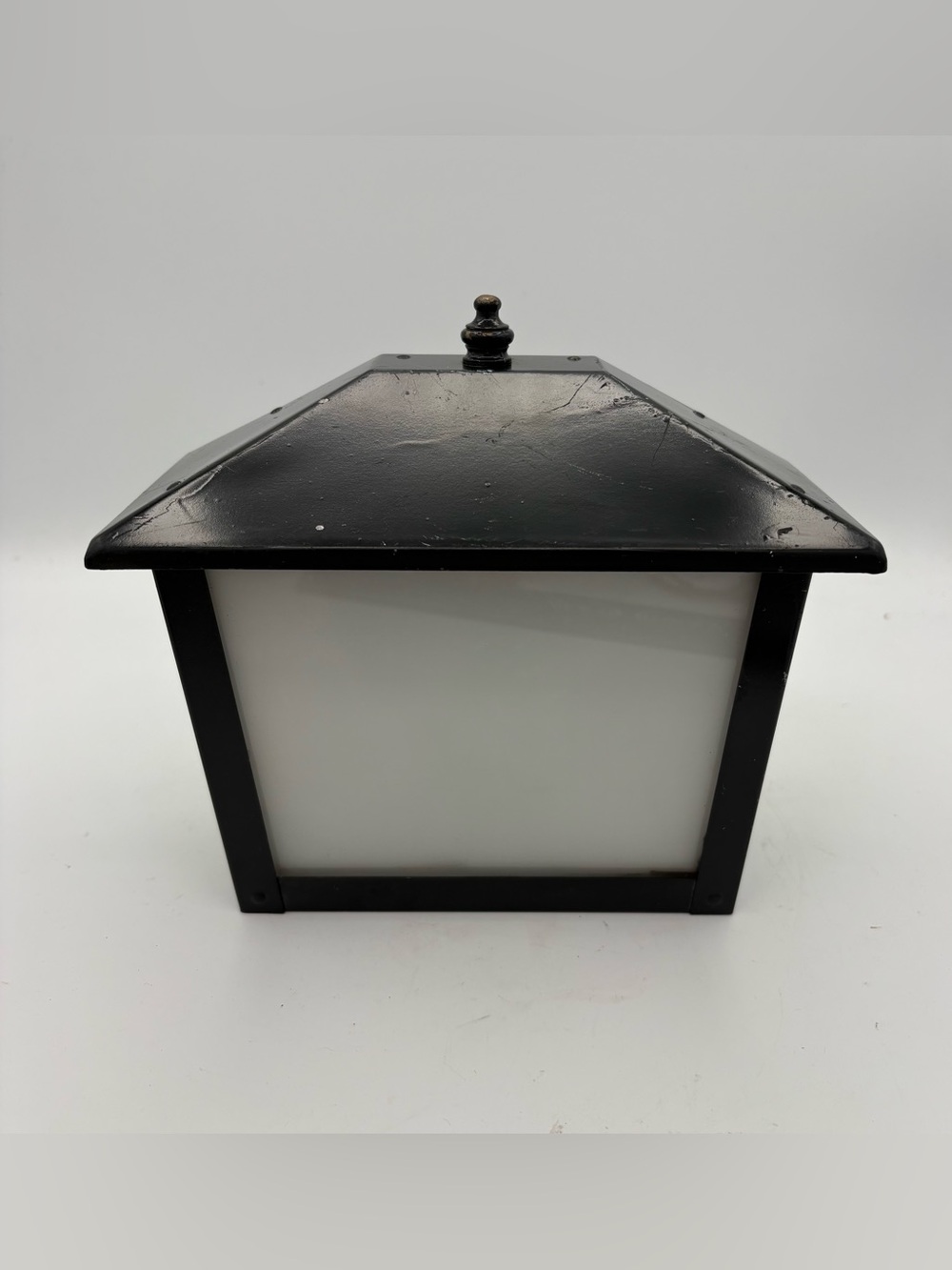 MCM Thomas Industries Mission Arts Crafts Style Porch Light Sconce Black USA VTG